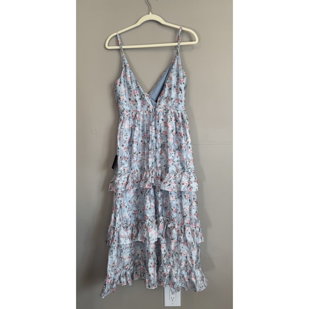 NEW Lulus Perfectly Charismatic Blue Floral Tiered‎ Ruffled Maxi Dress Lulus SM - Picture 5 of 5